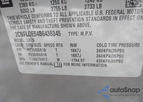 2011 Chevrolet Equinox 1Lt z USA, uszkodzony, nr VIN 2CNFLDE54B6438345